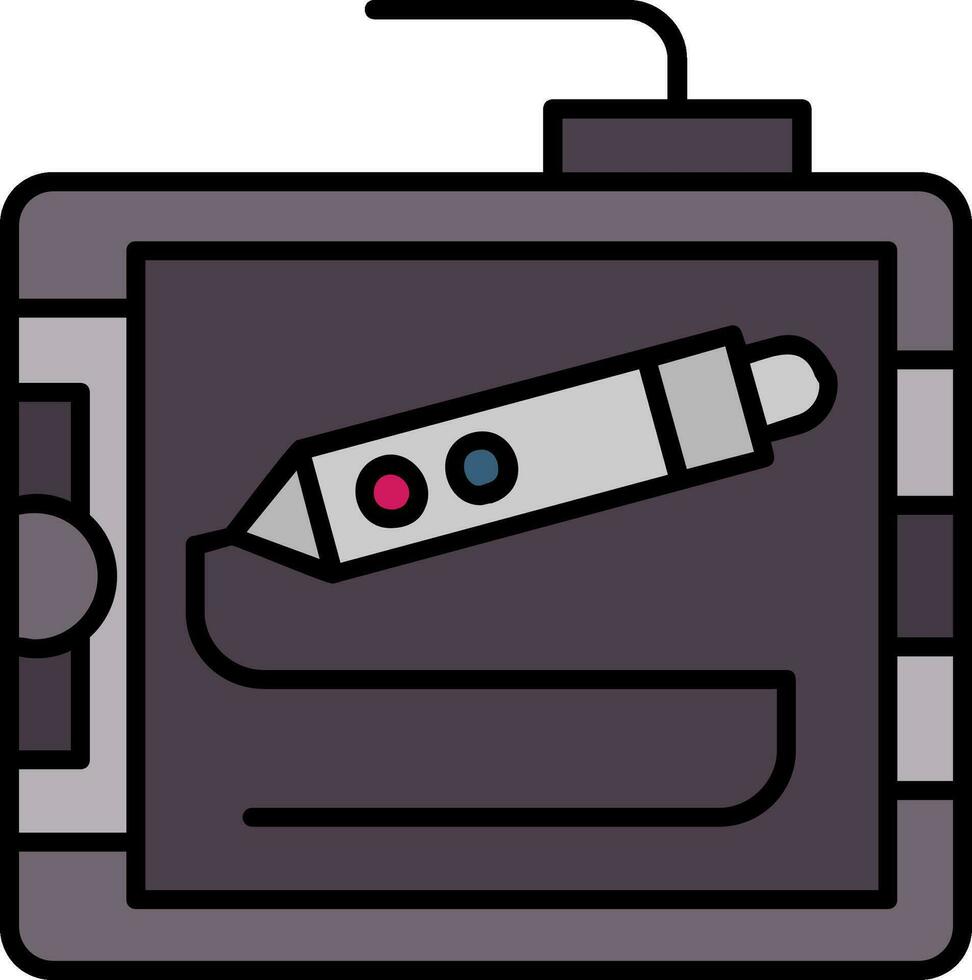 Drawing tablet Line Filled Icon vector