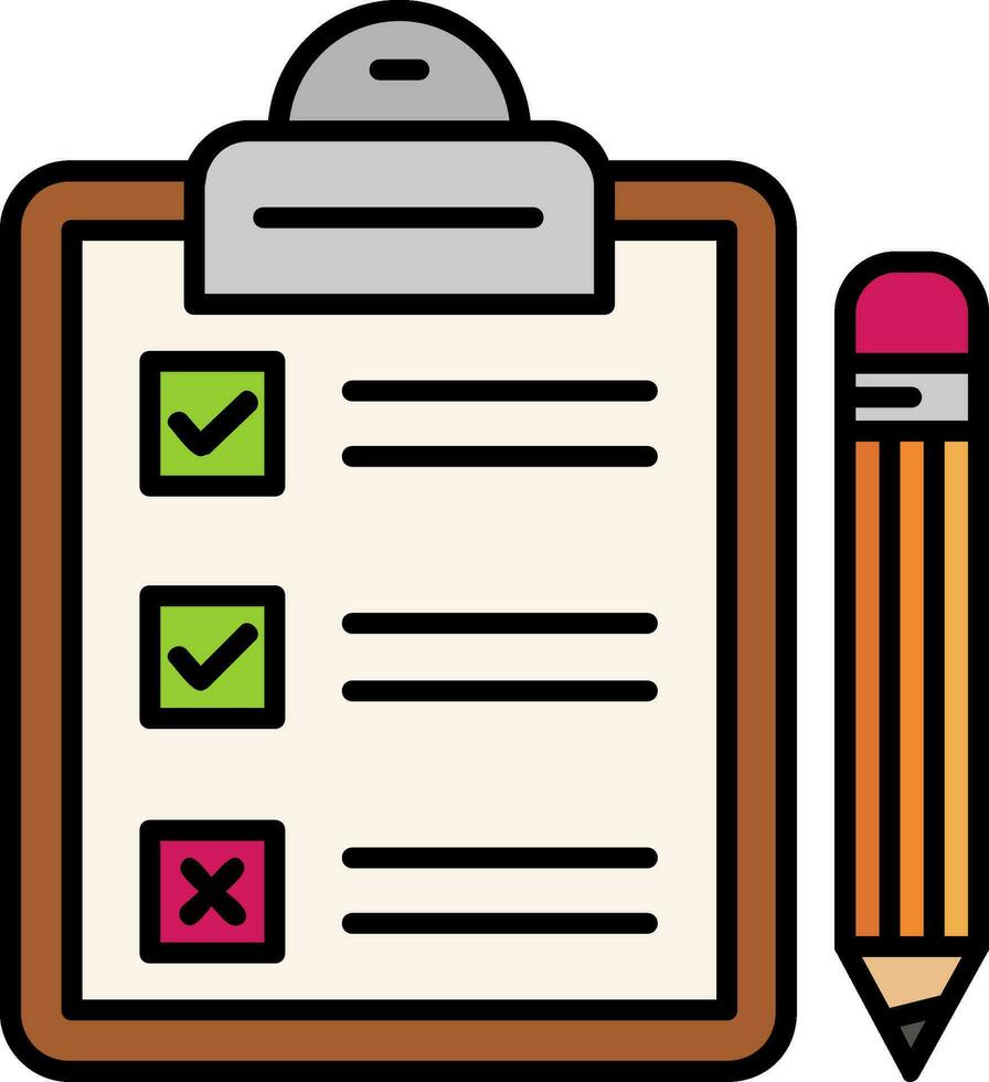 Task Line Filled Icon vector