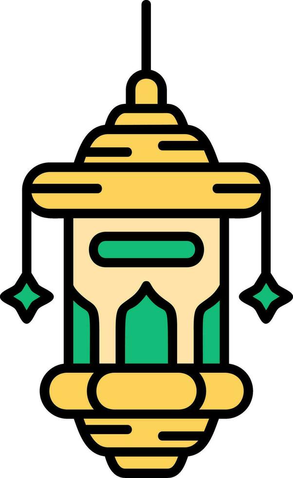 Oil lamp Line Filled Icon vector