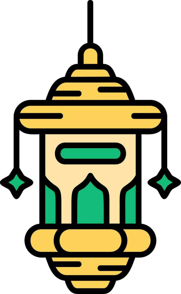 Oil lamp Line Filled Icon vector