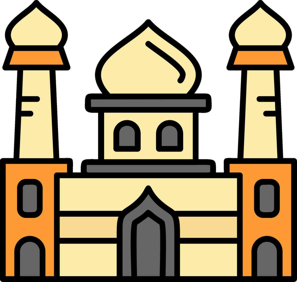 Mosque Line Filled Icon vector