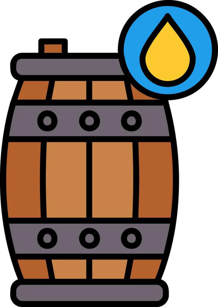 Oil barrel Line Filled Icon vector