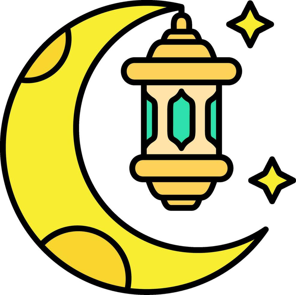 Ramadán línea lleno icono vector