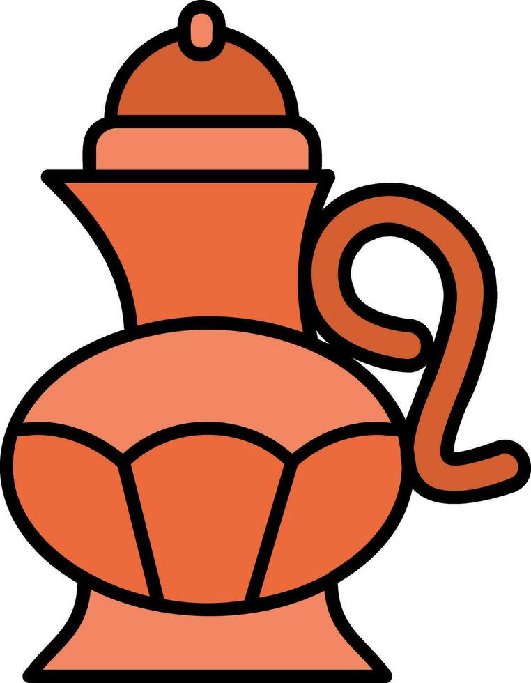 Tea pot Line Filled Icon vector