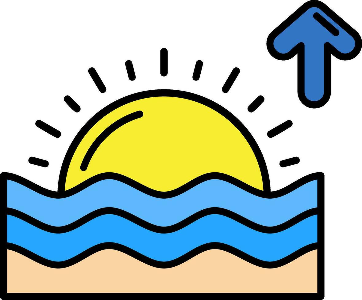 Sunrise Line Filled Icon vector