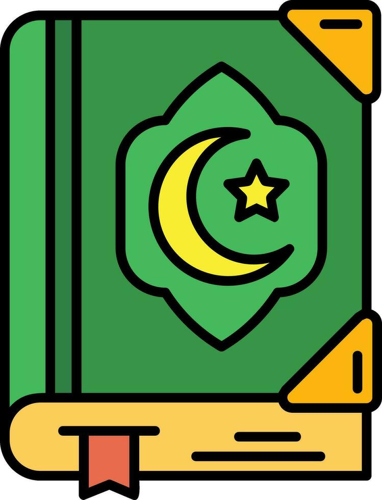 Quran Line Filled Icon vector