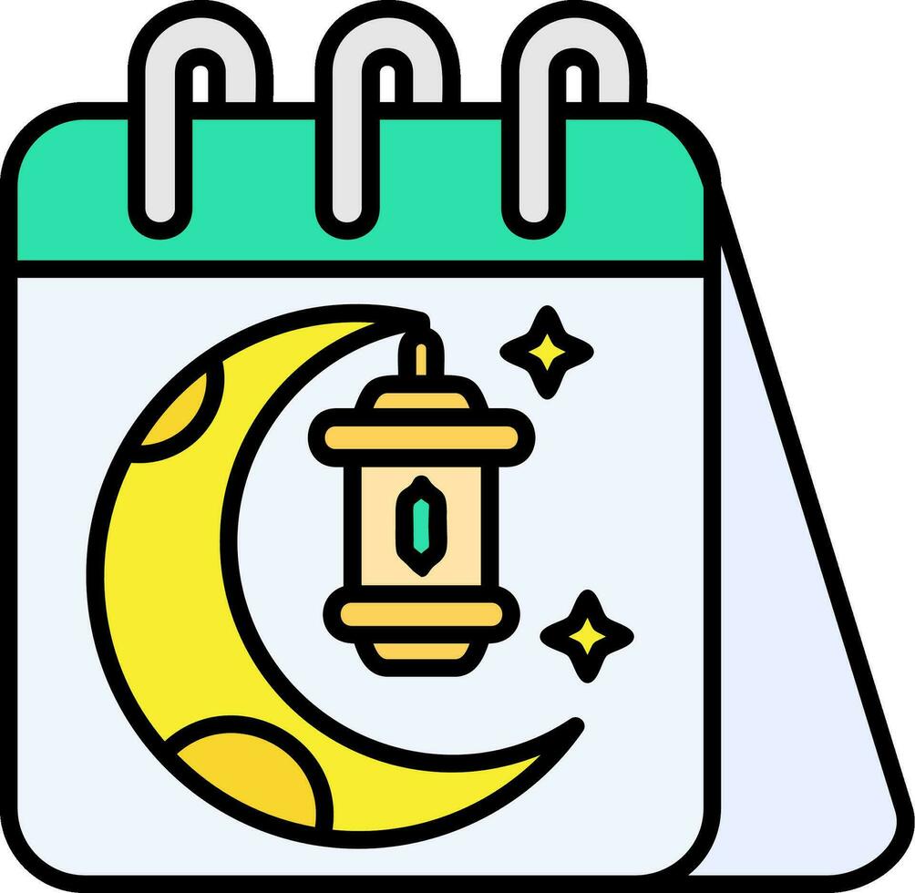 Calendar Line Filled Icon vector