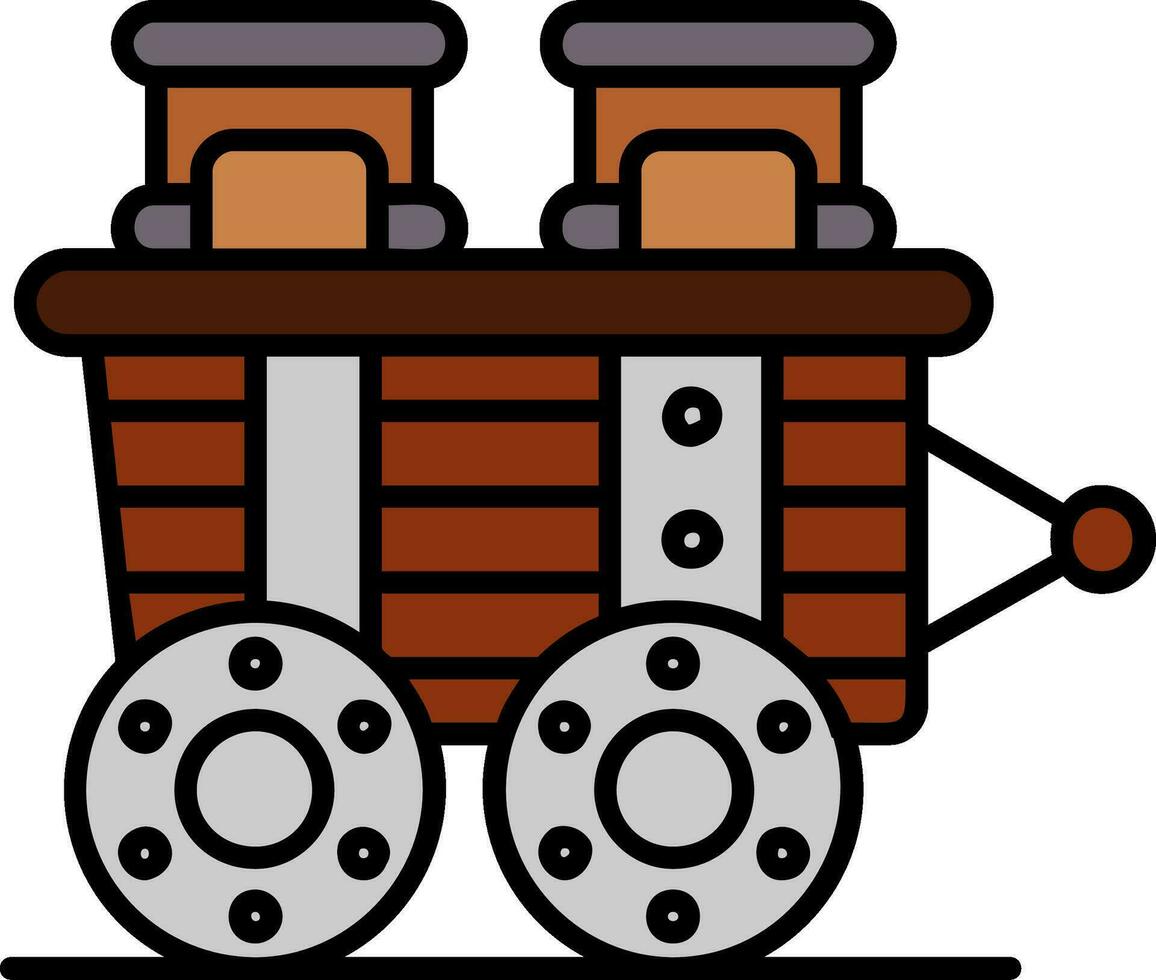 Cart Line Filled Icon vector