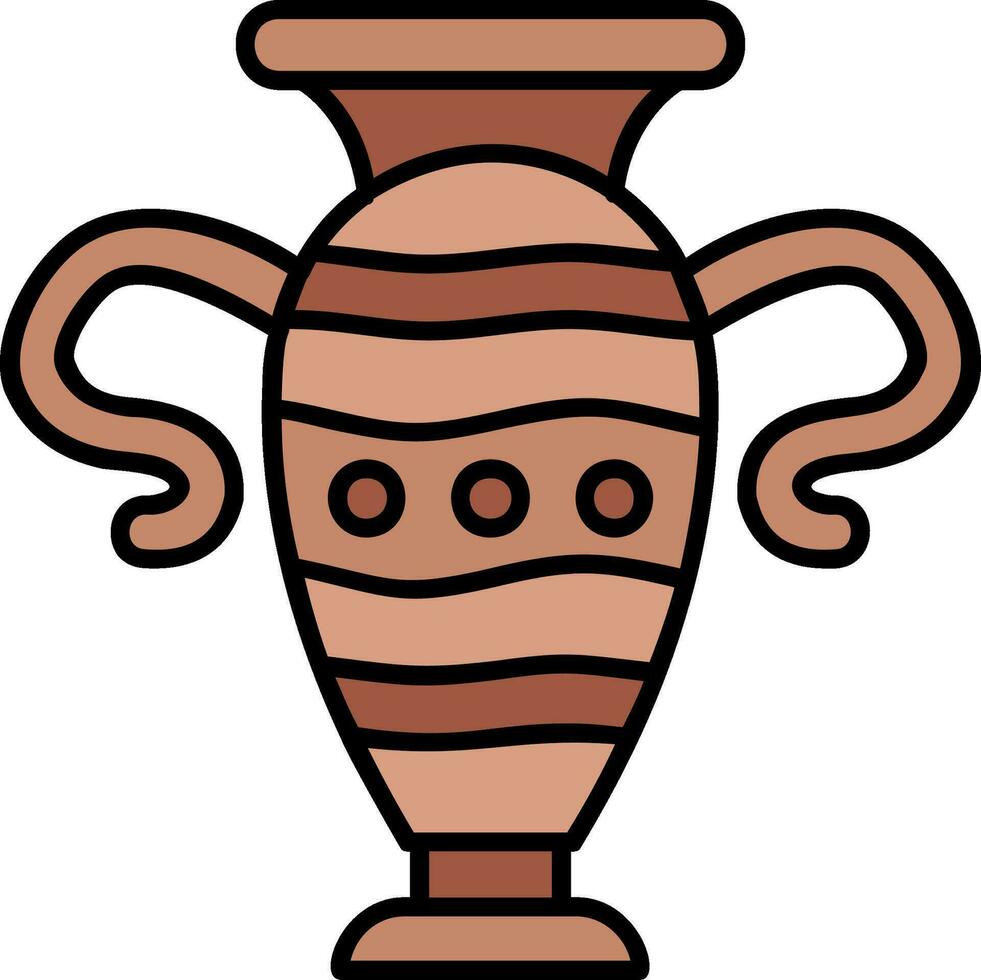Vase Line Filled Icon vector