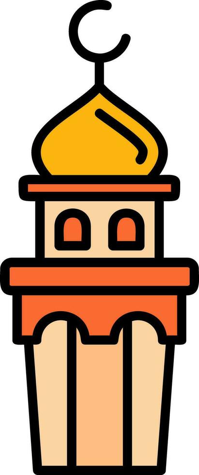 Minaret Line Filled Icon vector