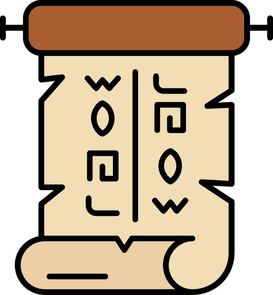 Papyrus Line Filled Icon vector