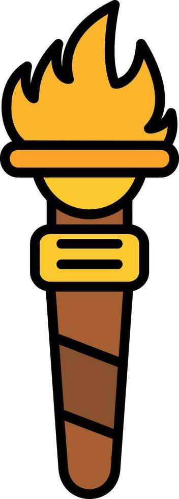 Torch Line Filled Icon vector