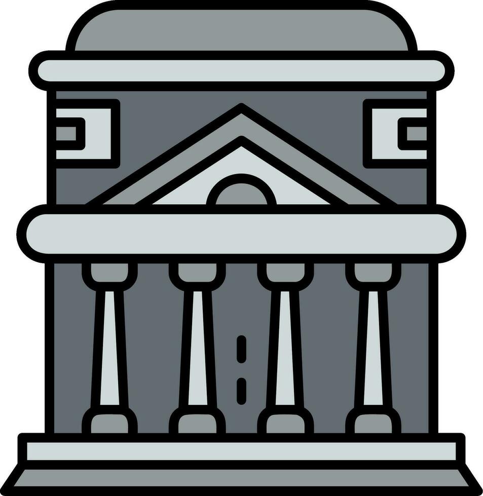 Pantheon Line Filled Icon vector