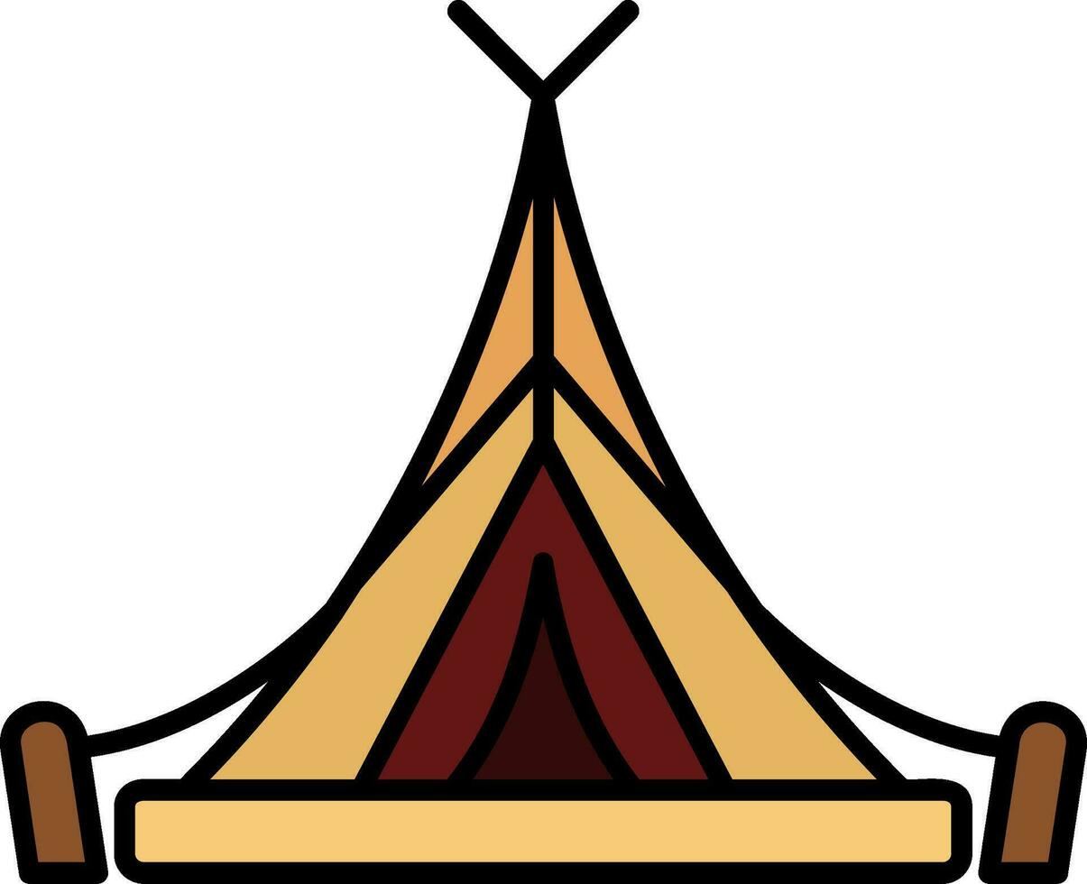 Tent Line Filled Icon vector