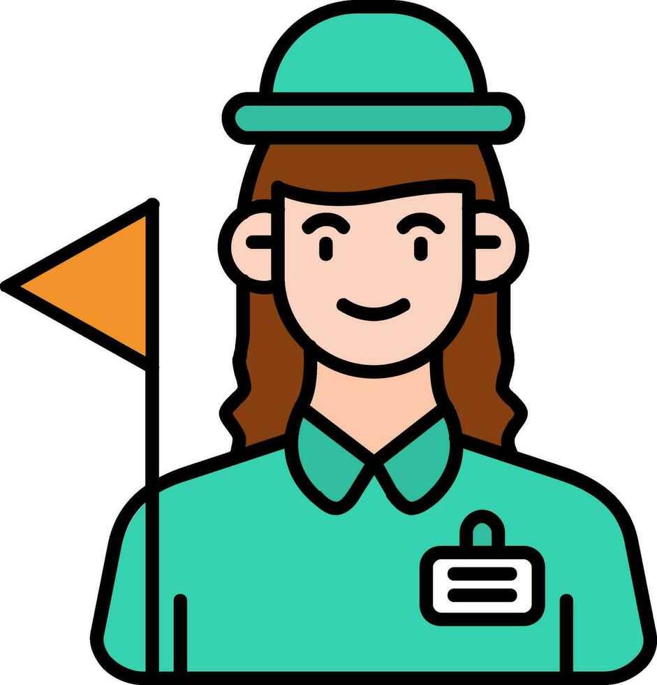 Tour guide Line Filled Icon vector