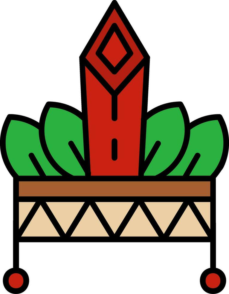 sombrero línea lleno icono vector