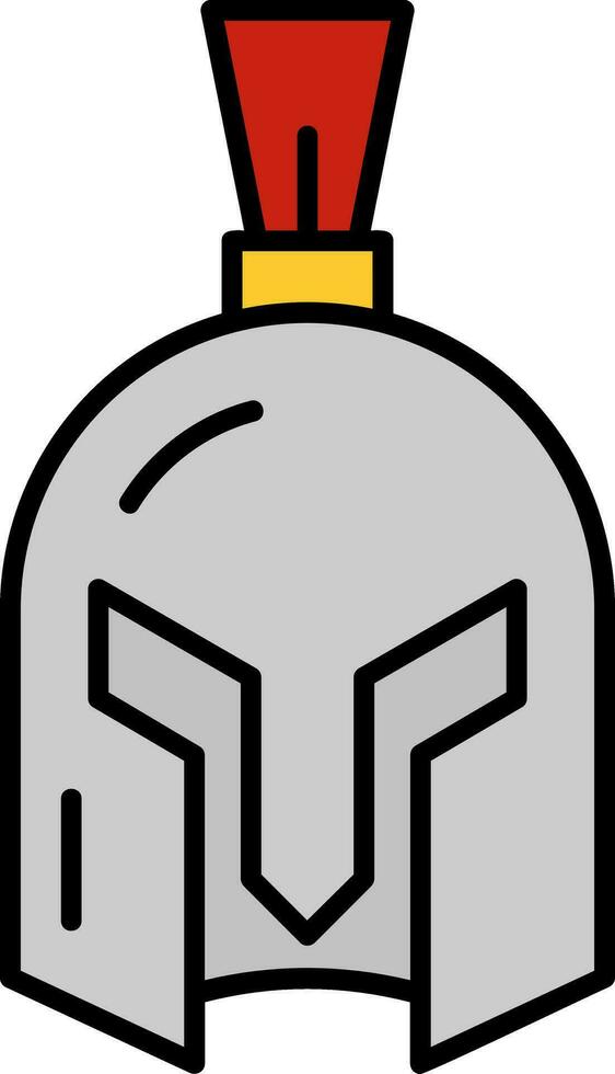 icono lleno de línea de casco vector