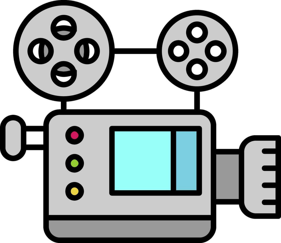 Movie Line Filled Icon vector