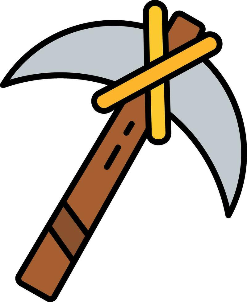 Pickaxe Line Filled Icon vector