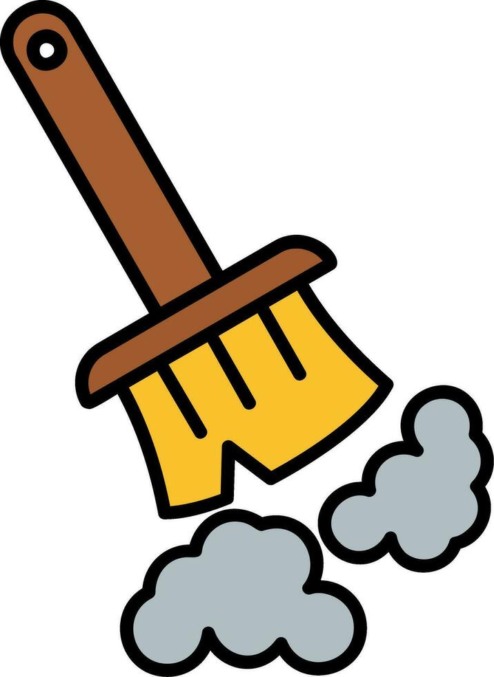 Broom Line Filled Icon vector