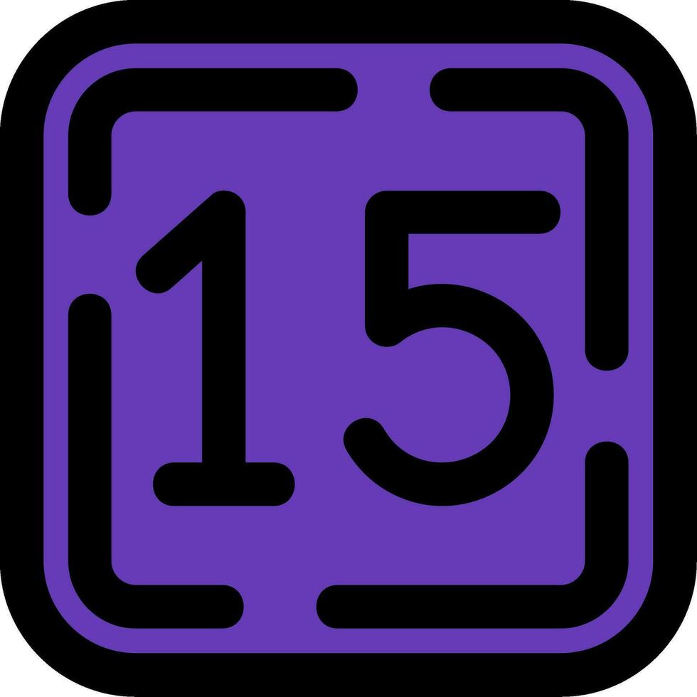 Fifteen Line Filled Icon vector