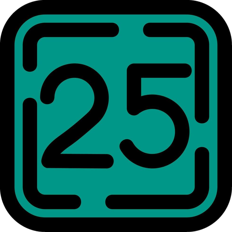 Twenty Five Line Filled Icon vector