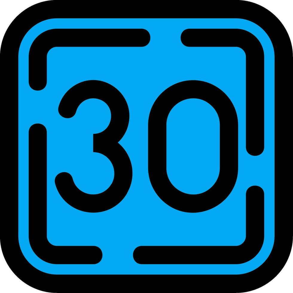 Thirty Line Filled Icon vector