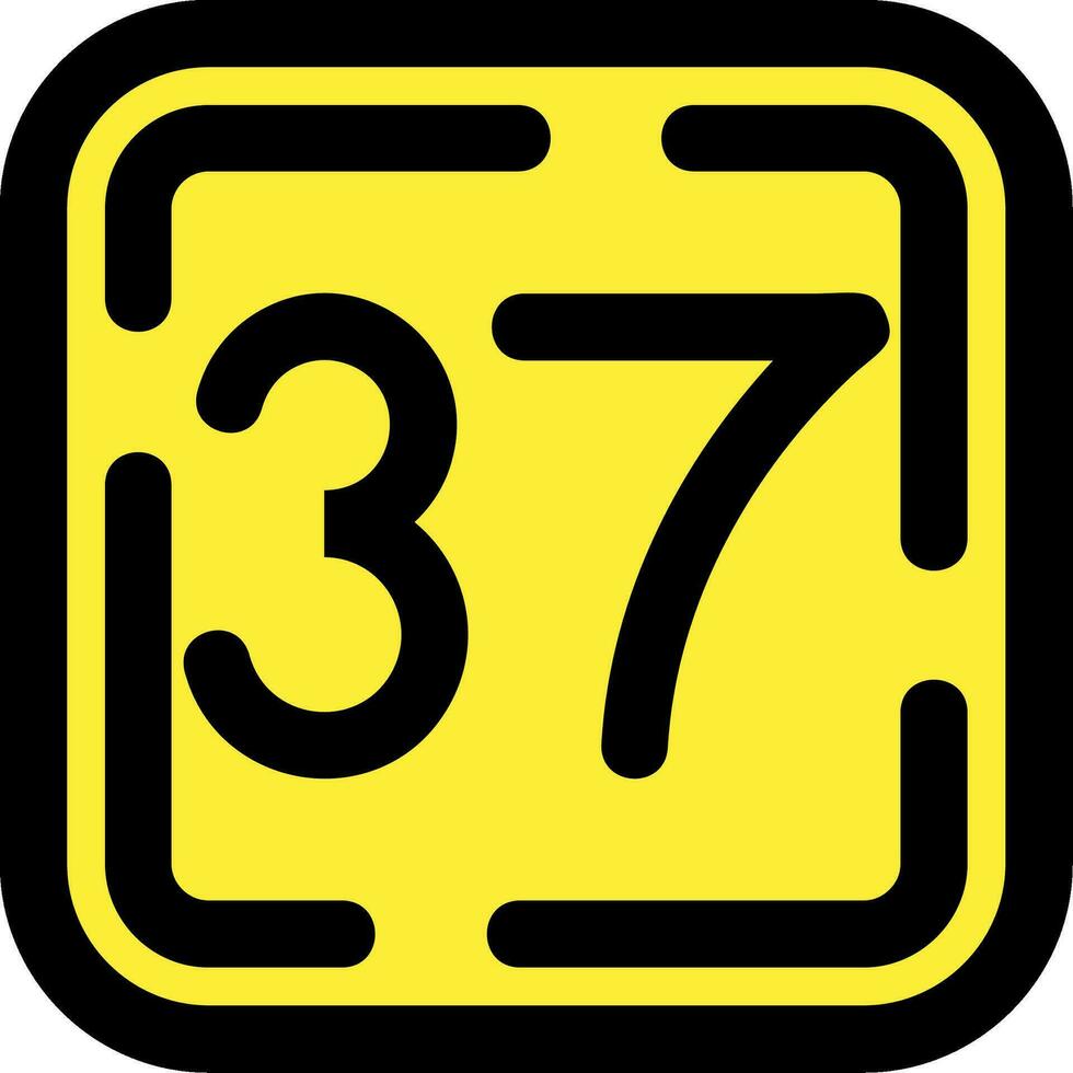 Thirty Seven Line Filled Icon vector