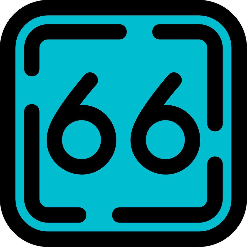 Sixty Six Line Filled Icon vector