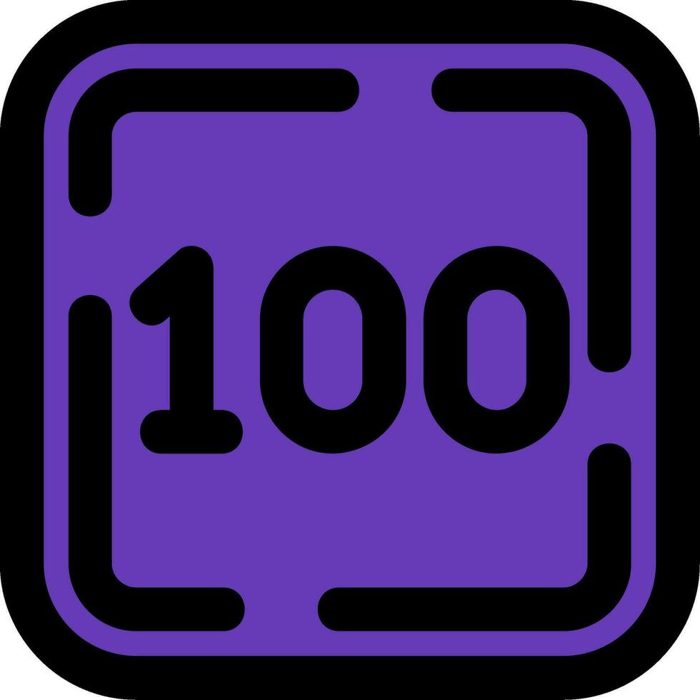 One Hundred Line Filled Icon vector