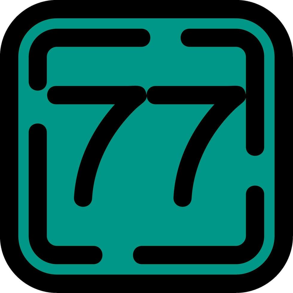 Seventy Seven Line Filled Icon vector