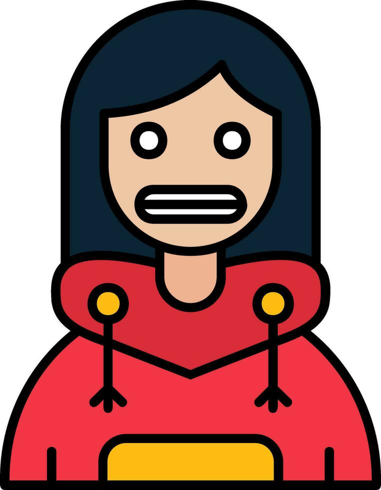 Shocked Line Filled Icon vector