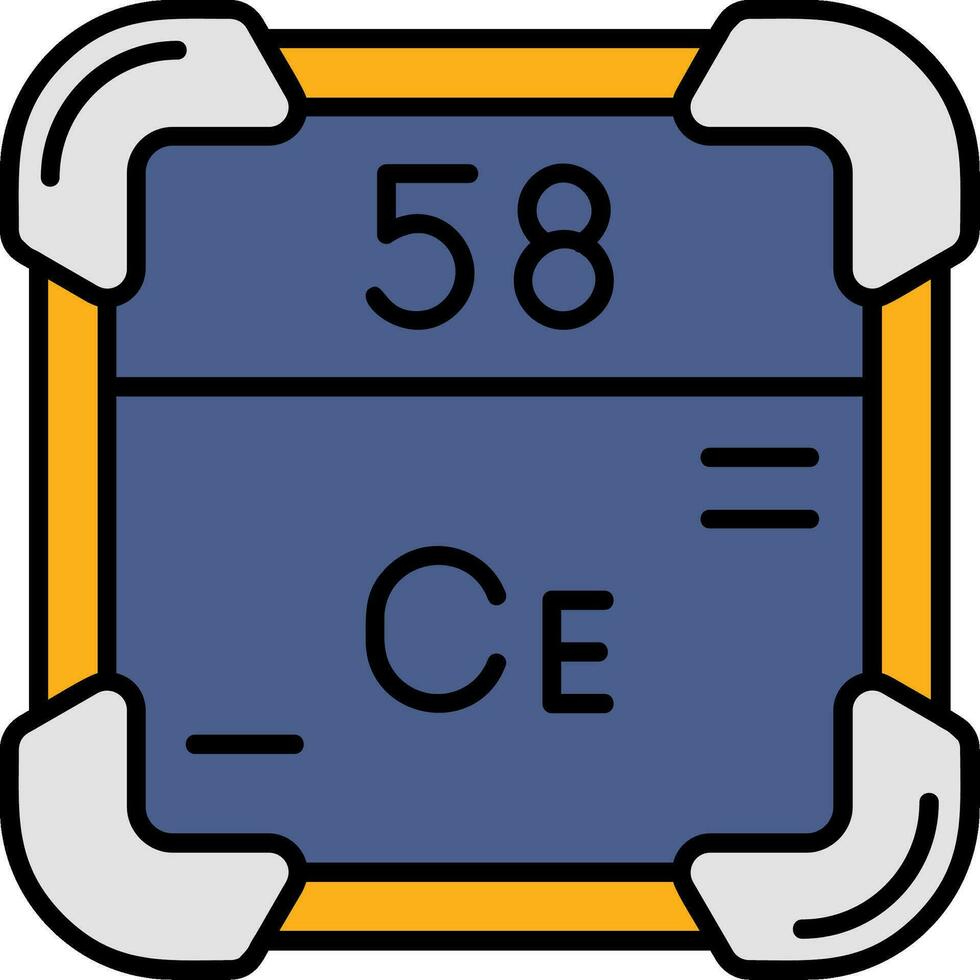 Cerium Line Filled Icon vector