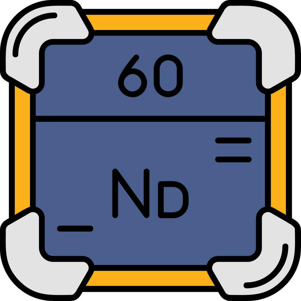 Neodymium Line Filled Icon vector