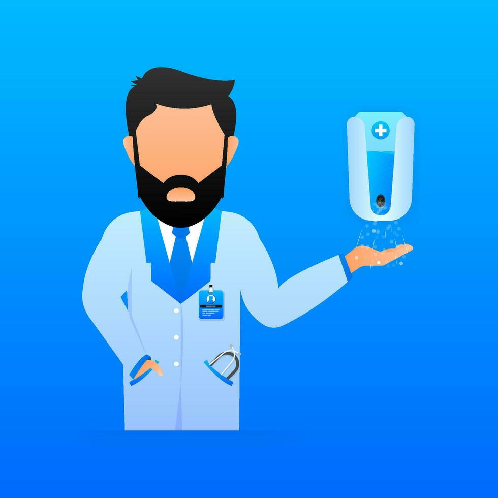 Disinfection sanitizer on transparent background. Vector 3d illustration.