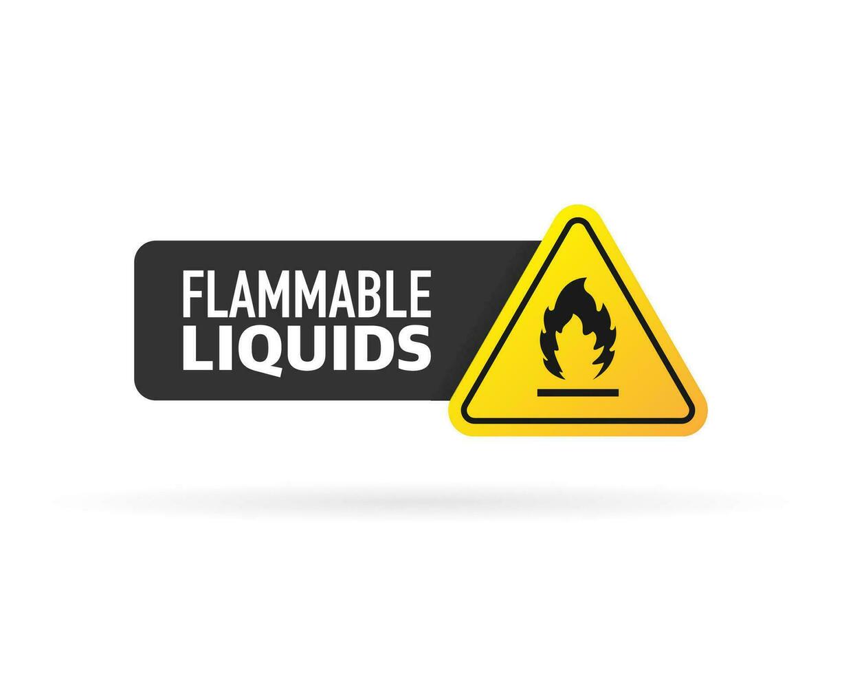 amarillo ilustración de inflamable líquidos en blanco fondo. vector ilustración. fuego fuego