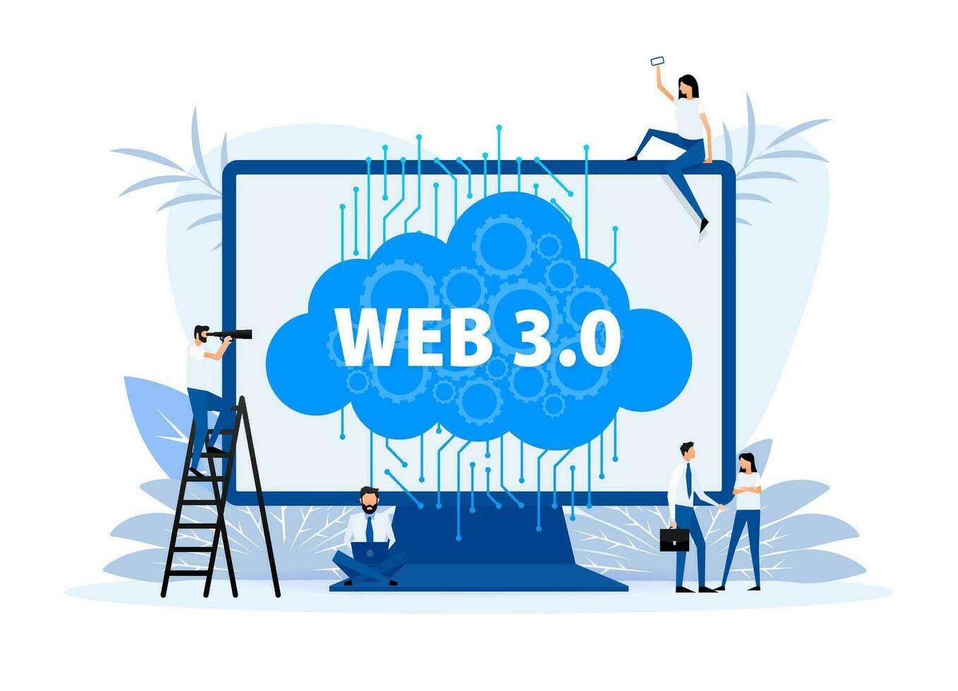 web 3.0 es un nuevo Generacion de el Internet. Internet blockchain tecnología. vector