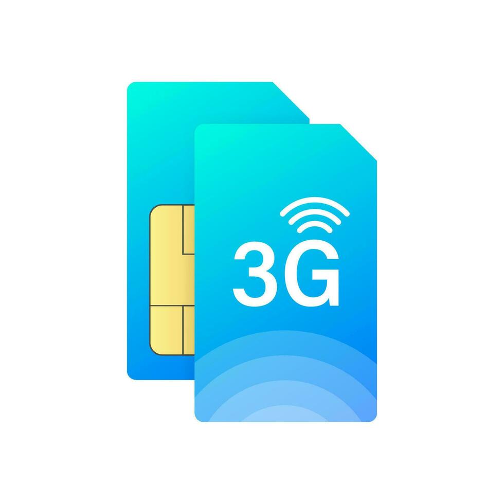 3G Sim Card. 3G technology background. Vector stock illustration.