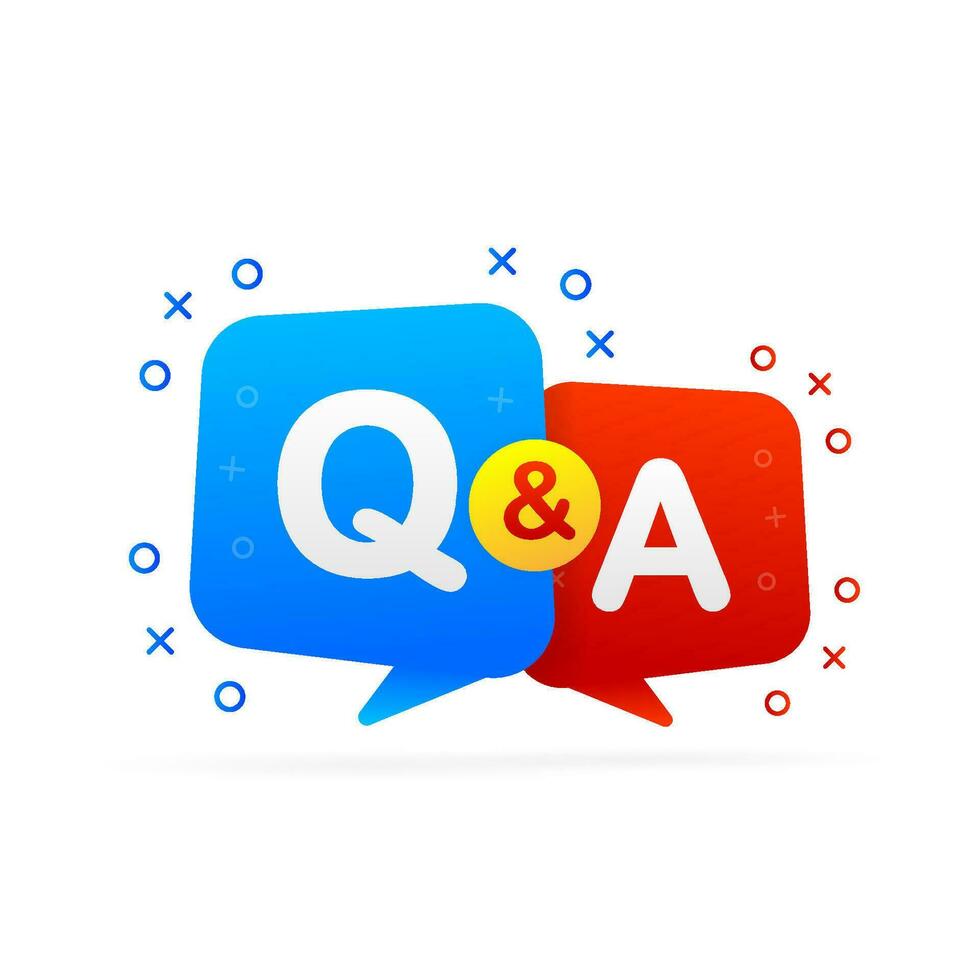 Question and Answer Bubble Chat icon. Vector illustration