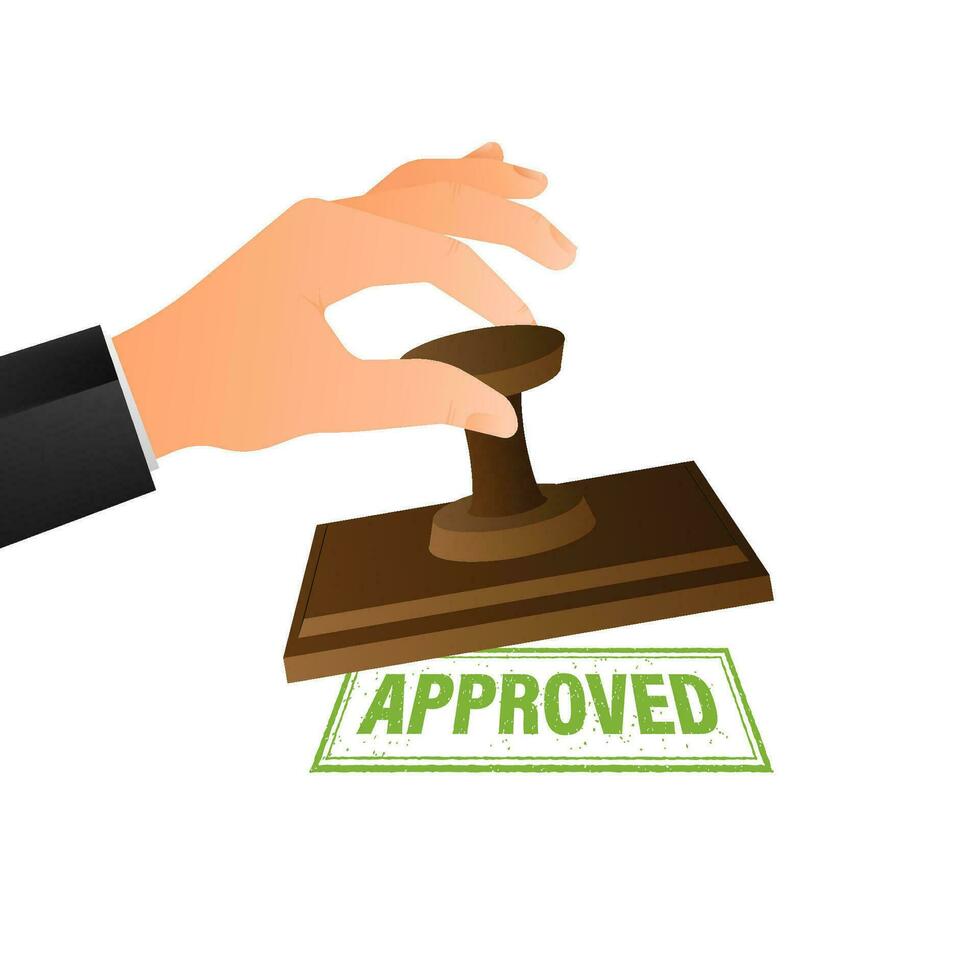 Modern approved stamp, great design for any purposes. Check mark icon vector