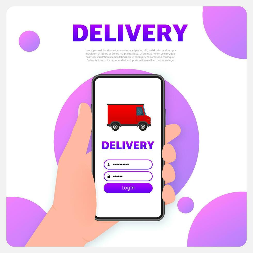 Delivery banner for mobile app design. 3d vector icon. Isometric illustration. Vector illustration design