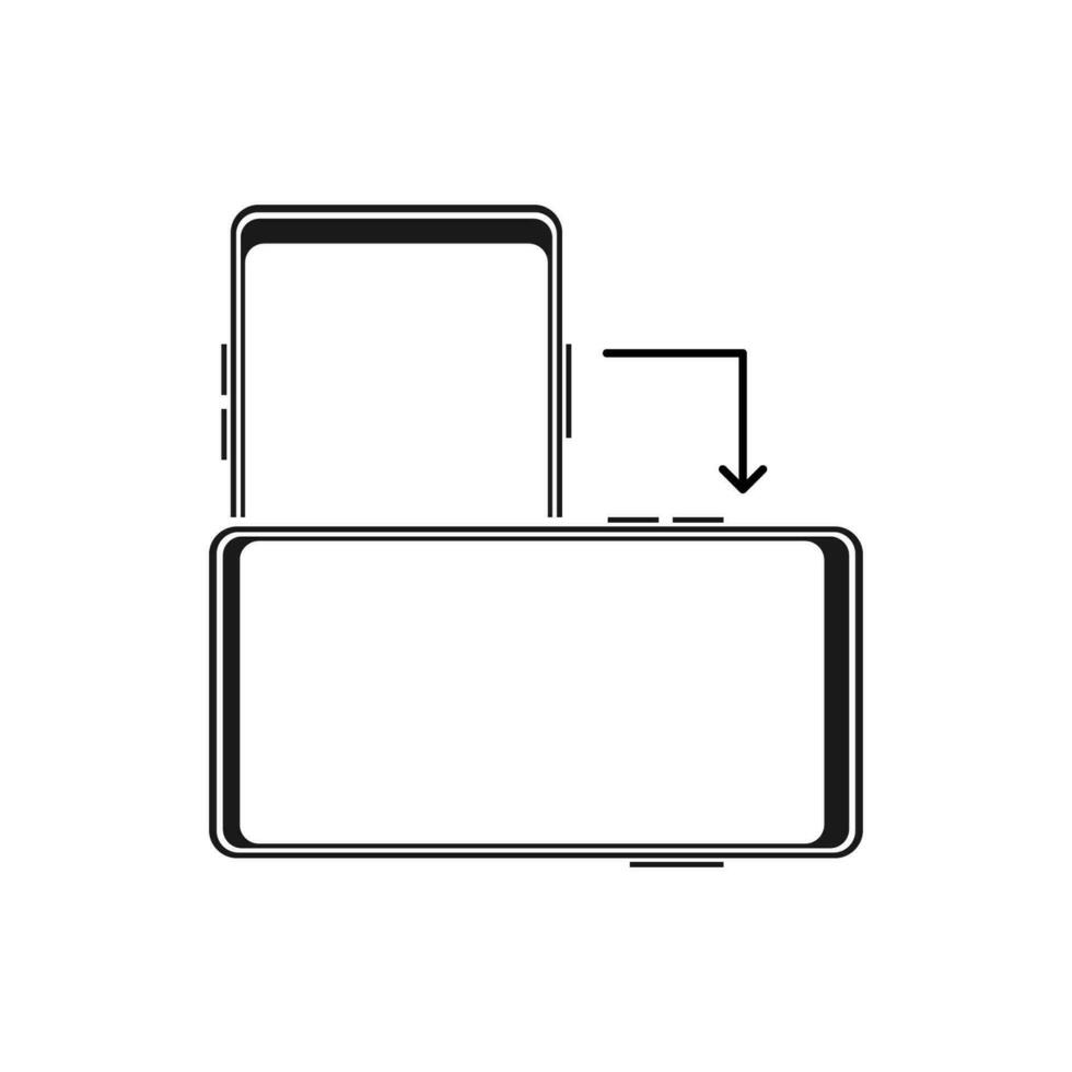 girar teléfono inteligente en plano estilo en blanco antecedentes. vector ilustración.