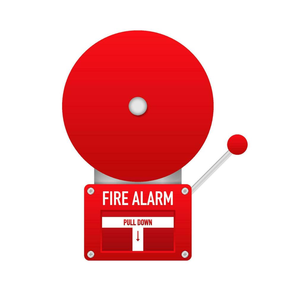 Fire alarm system. Fire equipment Isolated on a White Background vector