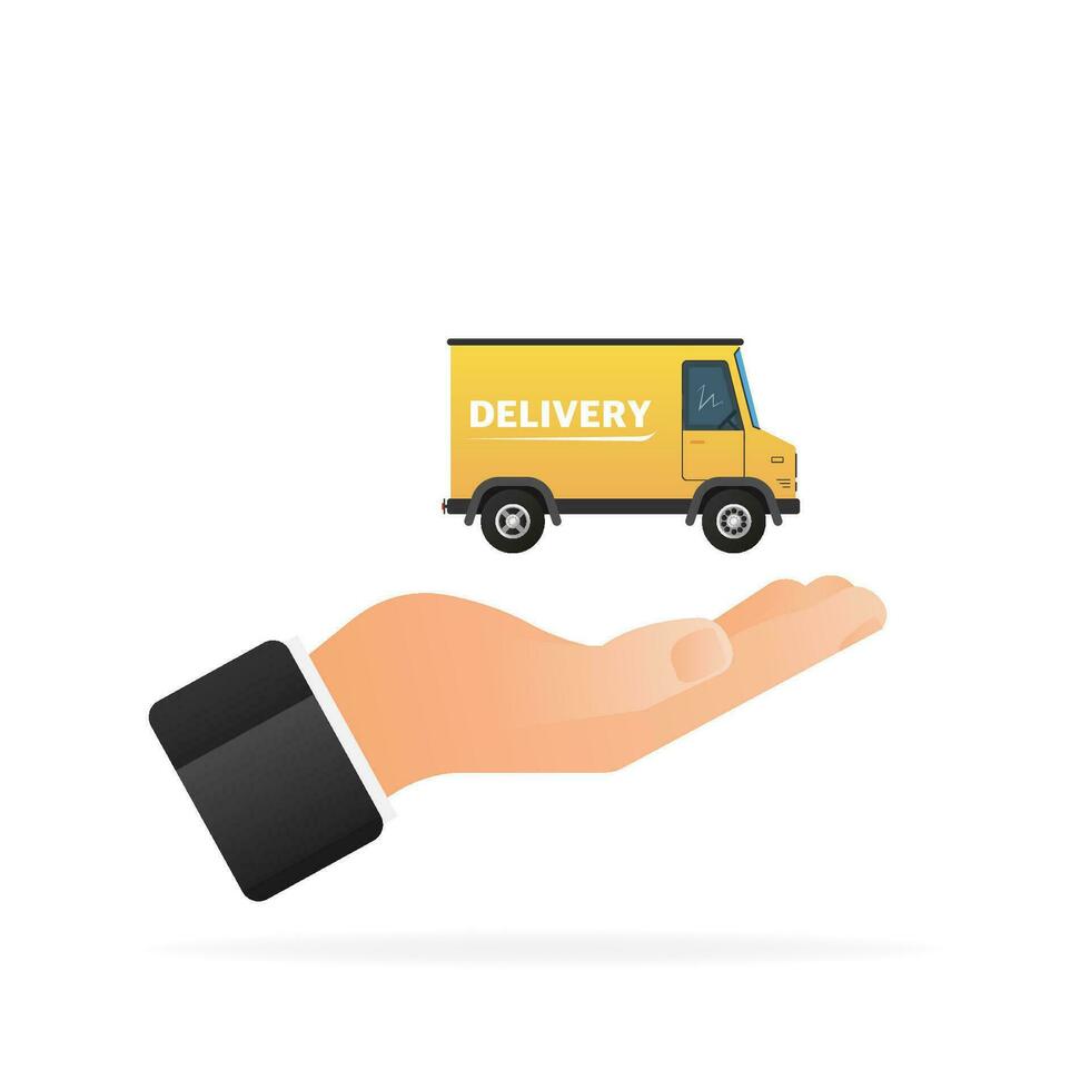 Express delivery service badge. Fast time delivery order with stopwatch on white background. Vector illustration