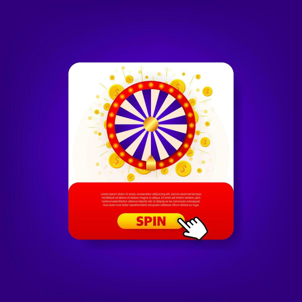 Fortune wheel in modern style. Vector illustration 3d style. Modern 3d graphic