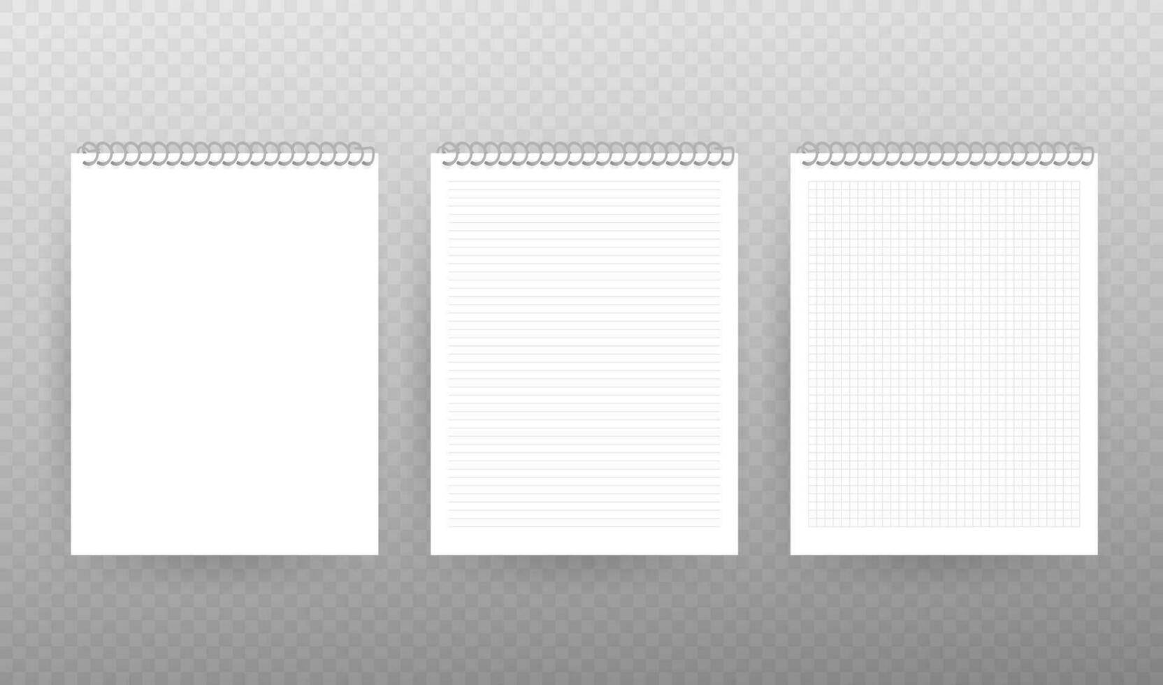 Blank realistic spiral notepad notebook isolated on white vector. vector
