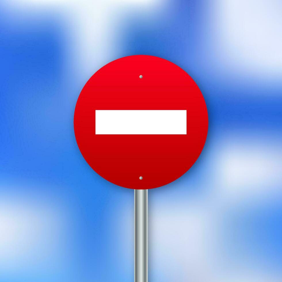 Red road Stop Sign, Road Traffic Regulatory Warning. vector