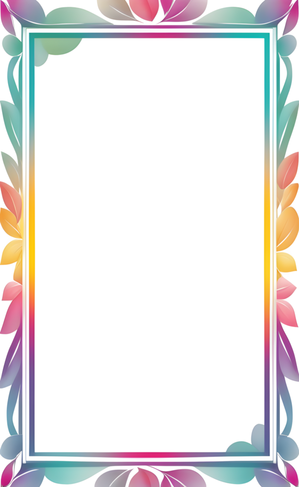 AI generated Beautiful Frame of Colorful Leaves Png Transparent Background