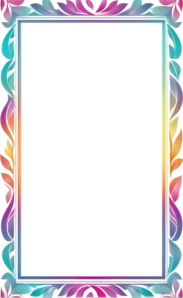 AI generated Beautiful Frame of Colorful Leaves Png Transparent Background