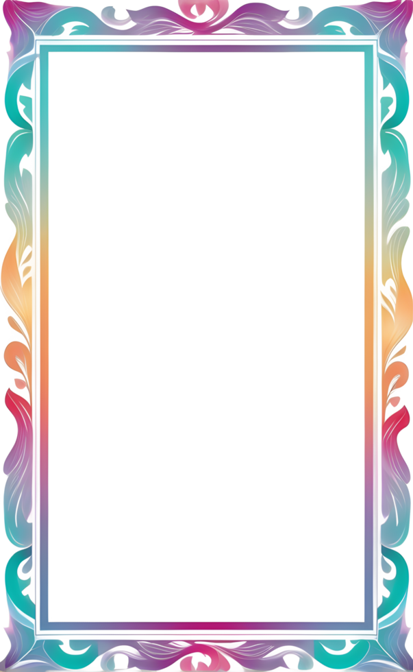 AI generated Beautiful Frame of Colorful Leaves Png Transparent Background